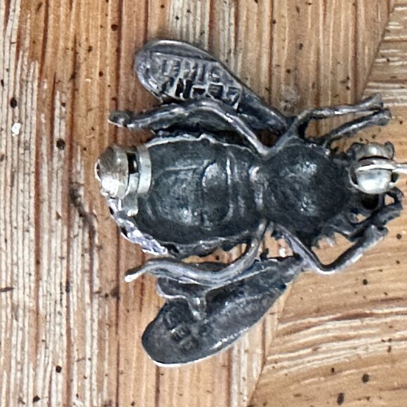 Vintage Sterling Silver Bee Brooch Signed Israel – Figural Insect Pin Nature 1 “ - Picture 4 of 10
